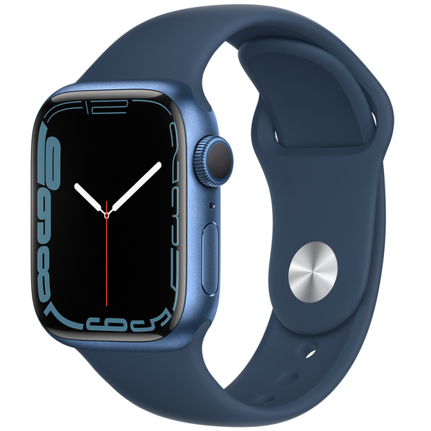 Умные часы Apple Watch Series 7 41 мм, алюминий синий, спортивный ремешок «Синий омут»