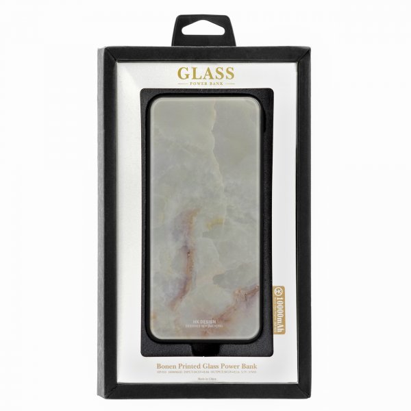 Внешний аккумулятор HK Design Glass Marble BN004 10000 мАч белый