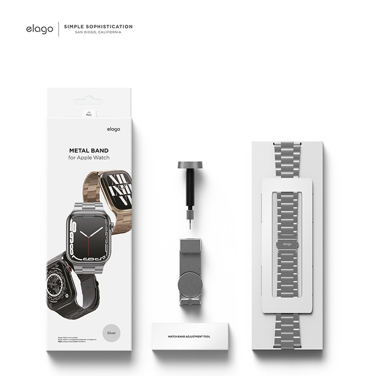 Ремешок Elago Metal Band для Apple Watch 40/41 мм серебристый