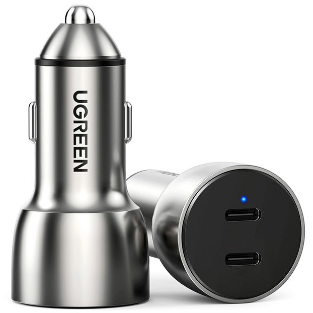 Автомобильное зарядное устройство Ugreen CD213 USB-C PD + USB-C PD 50W Fast Car Charger (70594)