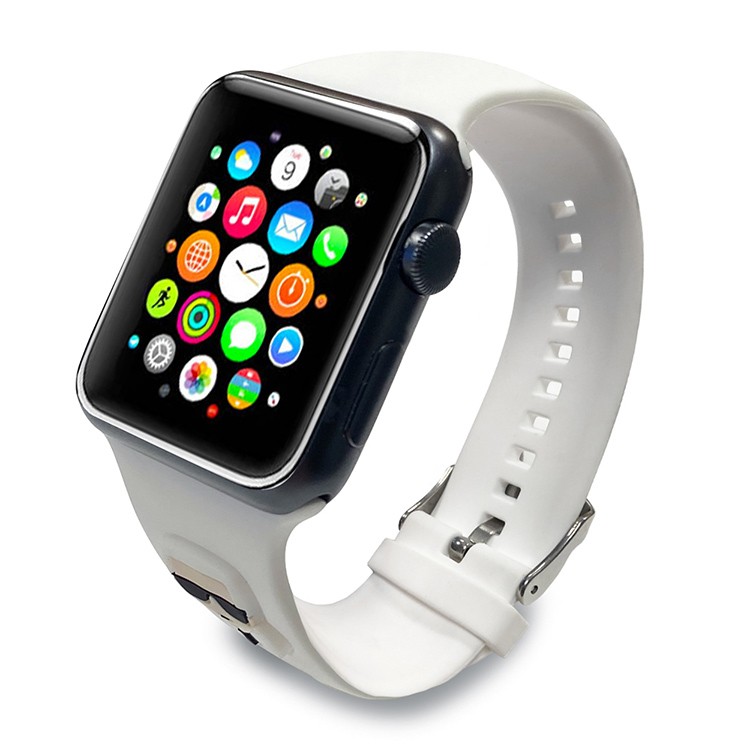 Ремешок CG Mobile Lagerfeld Silicone Karl Head для Apple Watch 42/44/45 мм белый