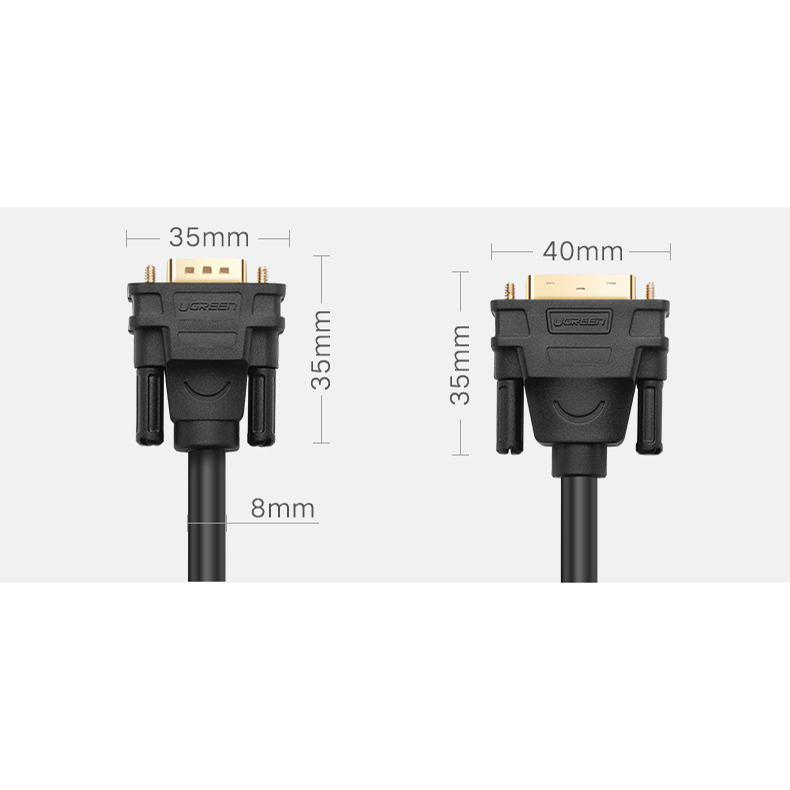 Кабель Ugreen DV102 DVI (24+5 pin) to VGA Cable (1 метр) чёрный (30741)