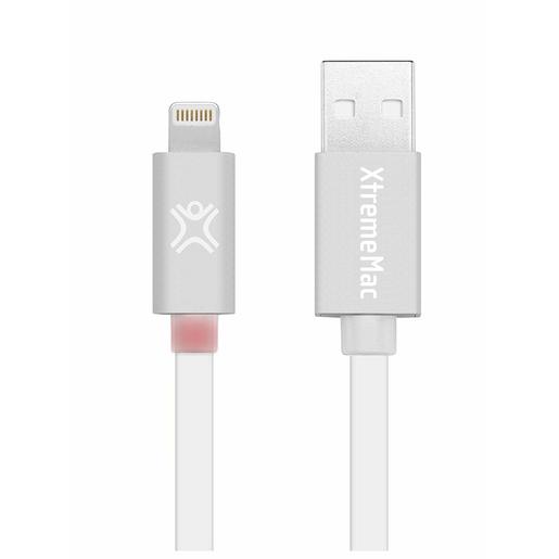 Кабель XtremeMac Lightning to USB Flat LED Cable (1,2 метра) белый / серебристый (XCL-FLD-83) 