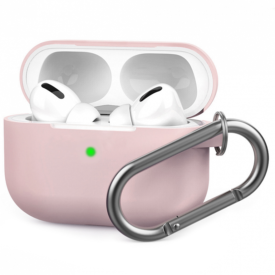 Чехол Royal Edition Silicone Case с карабином для AirPods Pro розовый песок