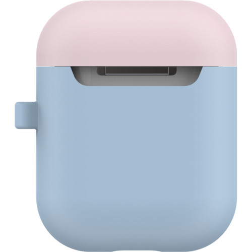 Чехол LAB.C Silicone Capsule 2in1 для Airpods голубой Pastel Blue (розовая Baby Pink/лимонная Lemon крышки)