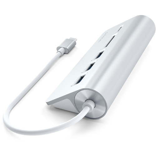 USB-хаб и картридер Satechi Type-C Aluminum USB 3.0 Hub & Card Reader (ST-TCHCRS) серебристый