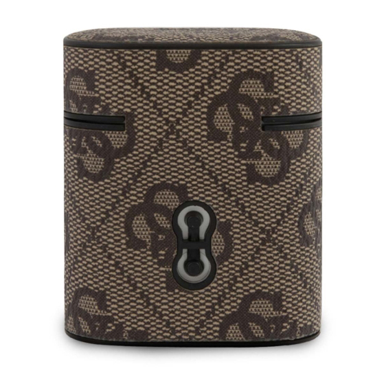 Чехол Guess 4G PU Leather Case Metal Logo для AirPods коричневый