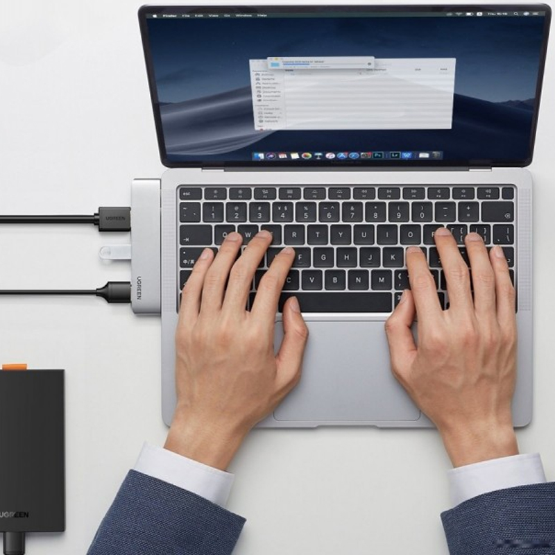 Мульти Хаб Ugreen CM251 (60559) USB-C Multifunction Adapter Серый космос