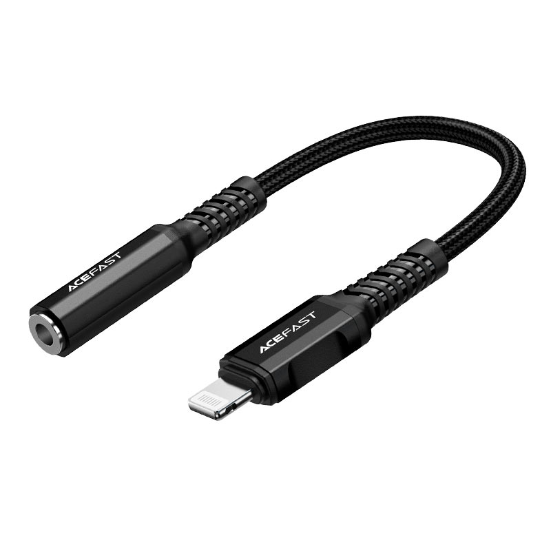 Кабель Acefast C1-05 Lightning to 3.5 mm Cable (18 сантиметров) чёрный (AF-C1-05-BK)