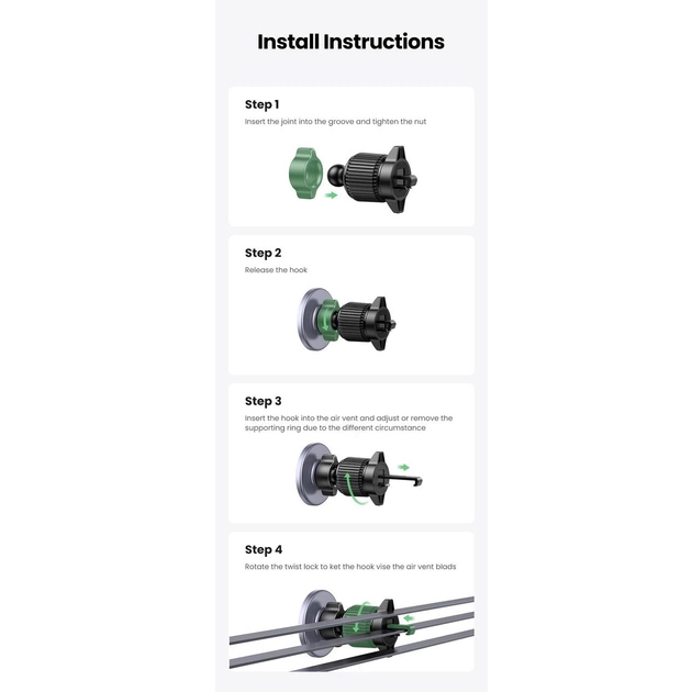 Автомобильный держатель Ugreen LP428 Magsafe & Magnetic Phone Holder (15846)
