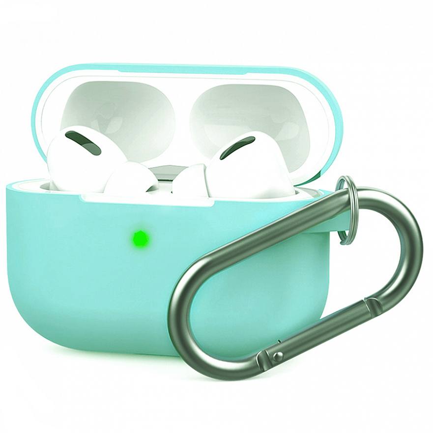 Чехол Royal Edition Silicone Case с карабином для AirPods Pro мятный