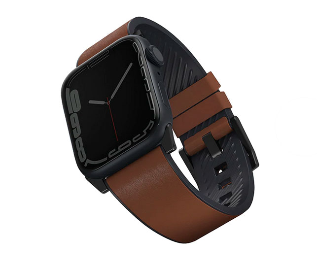 Uniq для Apple Watch 45/44/42 mm ремешок Straden Waterproof Leather/Silicone Brown