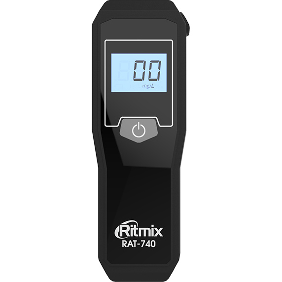 Алкотестер Ritmix RAT-740 чёрный (Диапазон: 0,00-2,00 мг/л; ±0,025 мг/л)