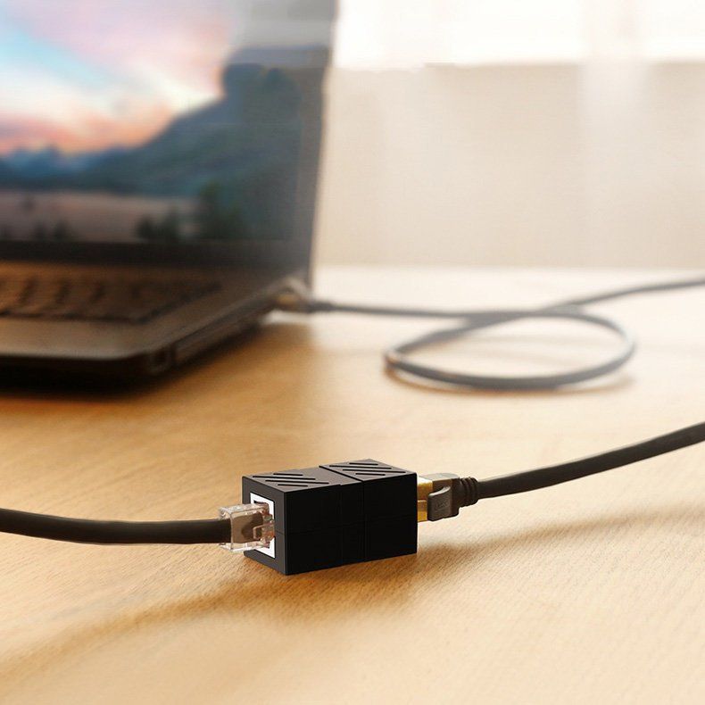 Адаптер-удлинитель для сетевого кабеля Ugreen NW114 RJ-45 - RJ45 чёрный (20390)