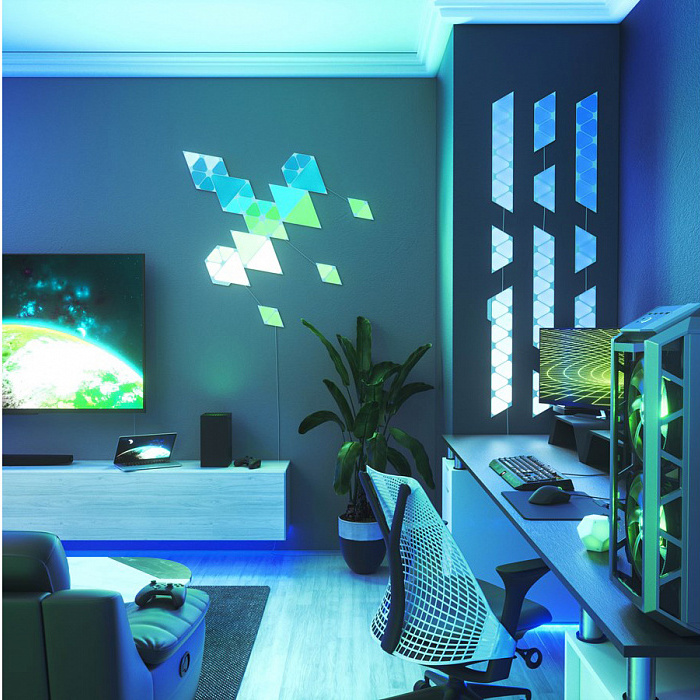 Дополнительные панели Nanoleaf Shapes Mini Triangles (без управляющего блока) 10 панелей (NL48-1001TW-10PK)