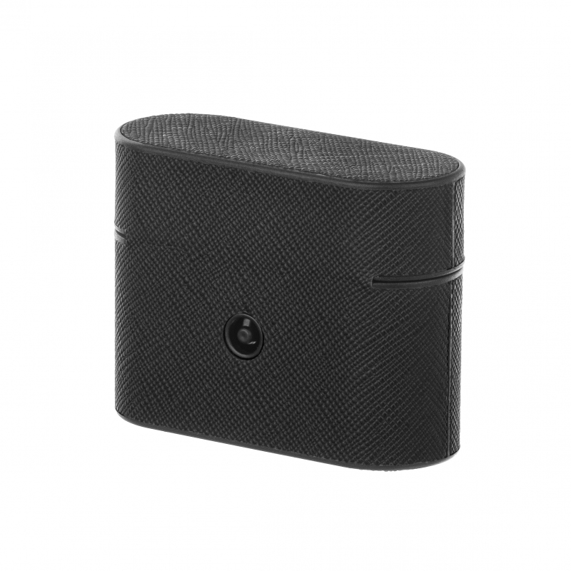 Чехол Guess Saffiano PU Leather Case Metal Logo для AirPods Pro чёрный