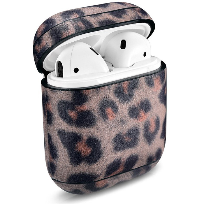 Чехол iCarer для Airpods leather series leopard какао (AP006-YW)
