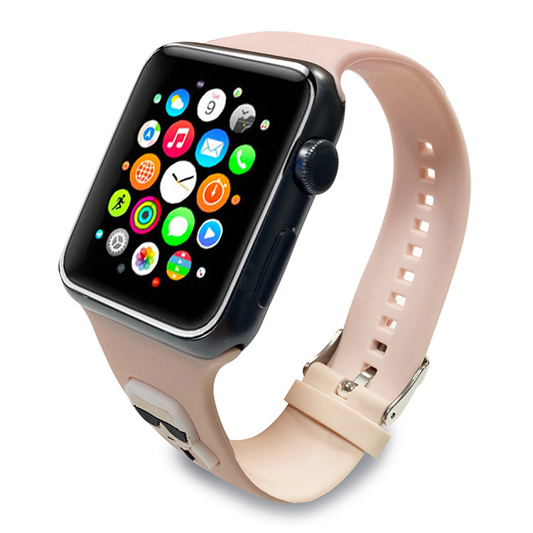 Ремешок CG Mobile Lagerfeld Silicone Karl Head для Apple Watch 42/44/45 мм розовый
