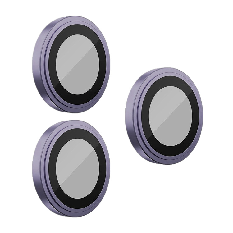 Защитное стекло Blueo Camera lens Armor metal для камеры iPhone 14 Pro/14 Pro Max Фиолетовое (3 шт+install)