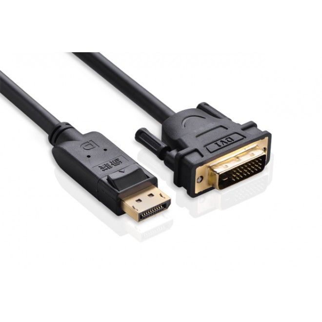 Кабель UGREEN DP103 (10221) DP Male to DVI Male Cable (2 метра) чёрный