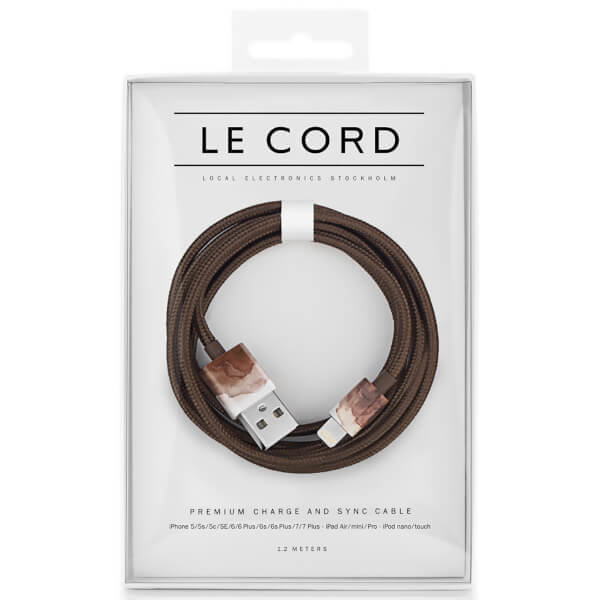 Кабель Le Cord Nylon Lightning MFI (1.2 метра) Aquarells Brown (Коричневый)