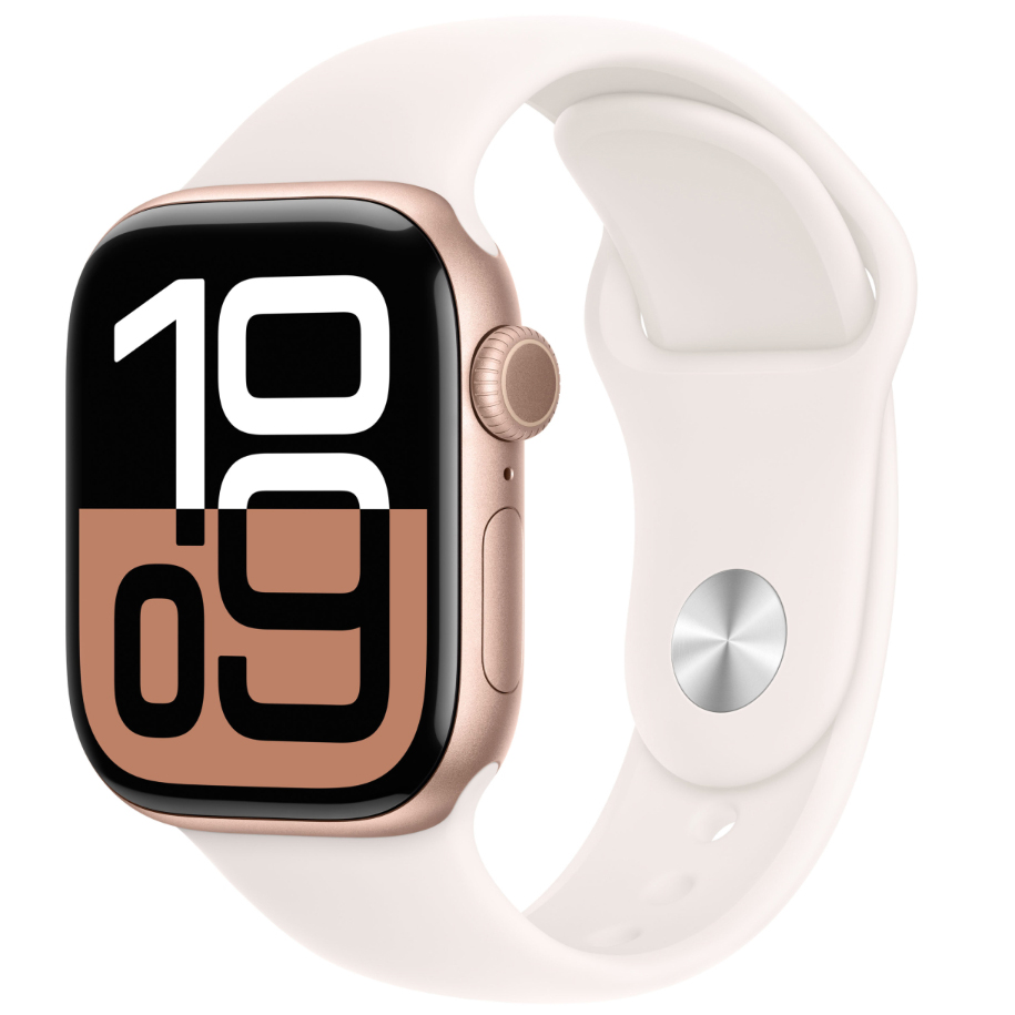 Умные часы Apple Watch Series 10 42 мм, GPS, алюминий розовое золото, спортивный ремешок светло-розовый M/L