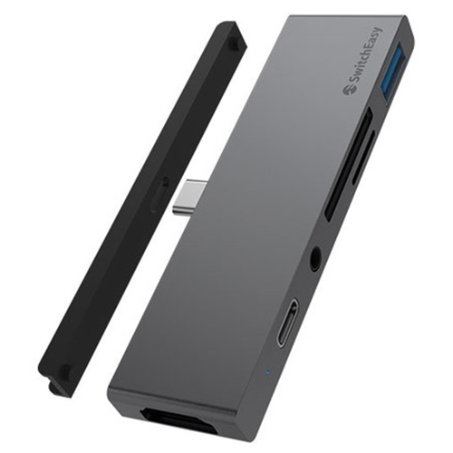 Хаб SwitchEasy SwitchDrive 6 in 1 USB-C HUB USB Type-C / mini jack 3.5 мм / MicroSD / SD / USB / HDMI серый космос (GS-105-202-253-101)