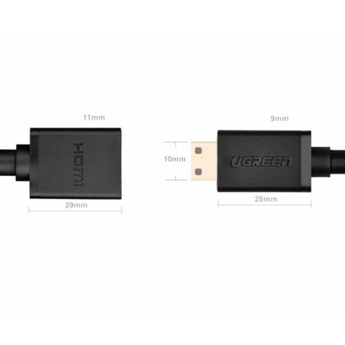 Кабель Ugreen miniHDMI to HDMI Cable (0,22 метра) чёрный (20137) 