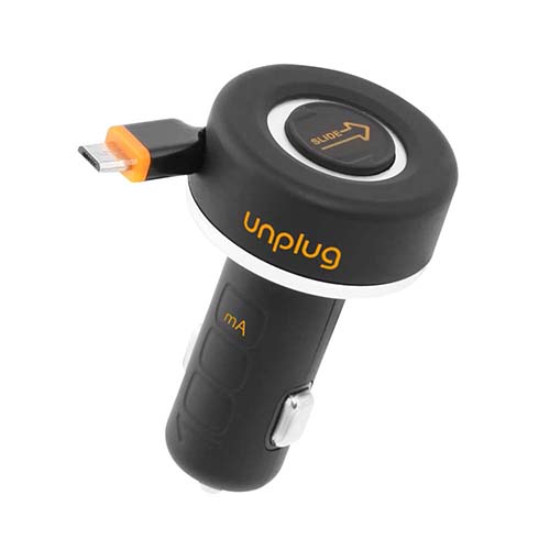 Автомобильное зарядное устройство Retractable Car Charger (CCU1000) чёрное