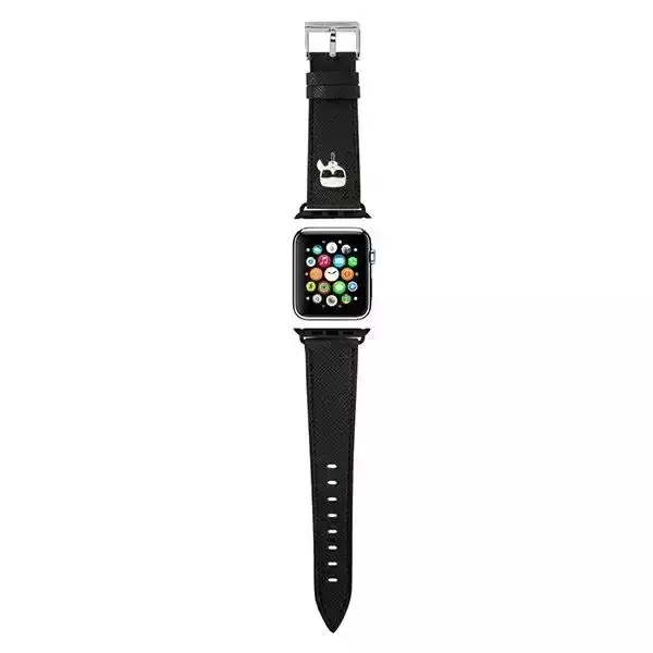 Ремешок CG Mobile Lagerfeld PU Saffiano Karl Head для Apple Watch 42/44/45 мм чёрный (KLAWLOKHK)