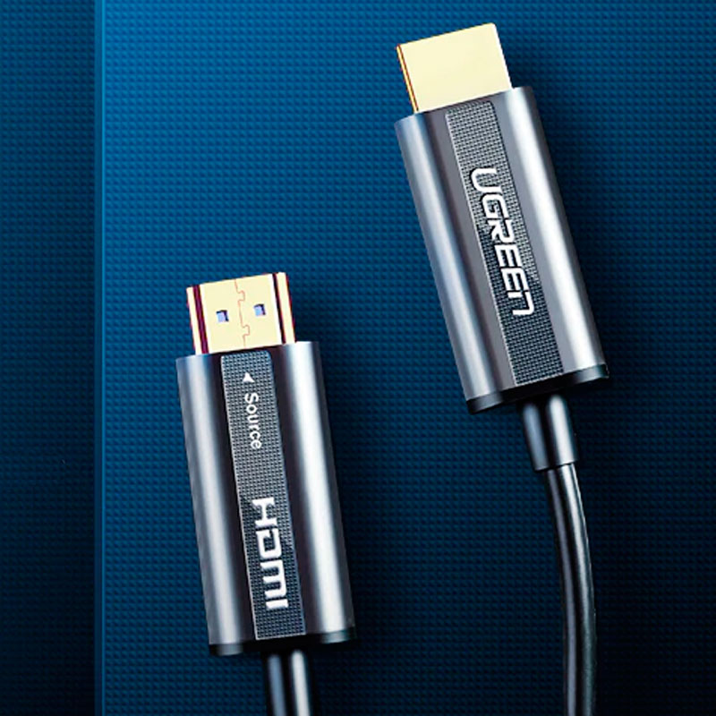 Кабель Ugreen HD132 (50218) HDMI Zinc Alloy Optical Fiber Cable (40 метров) чёрный