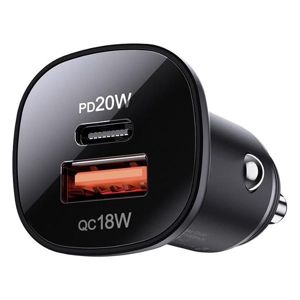 Автомобильное зарядное устройство Acefast B1 38W USB-C + USB-A (AF-B1-BK)