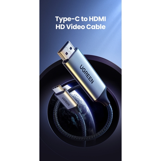 Кабель Ugreen MM142 USB-C to HDMI Cable (1,5 метра) серый (50570) 