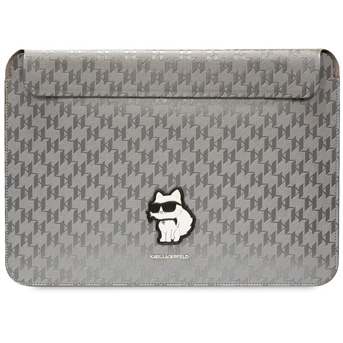 Чехол CG Mobile Lagerfeld Saffiano Sleeve Monogram NFT Choupette для ноутбуков 13"/14" серебристый