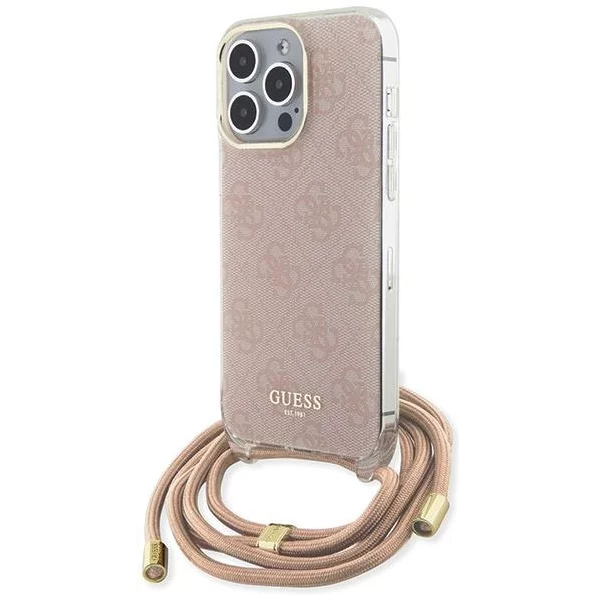 Чехол CG Mobile Guess 4G Printed Crossbody для iPhone 15 Pro Max розовый