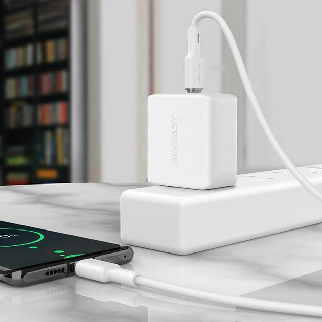 Кабель ACEFAST C2-03 USB-C to USB-C zinc alloy silicone charging data cable (1,2 метра) белый