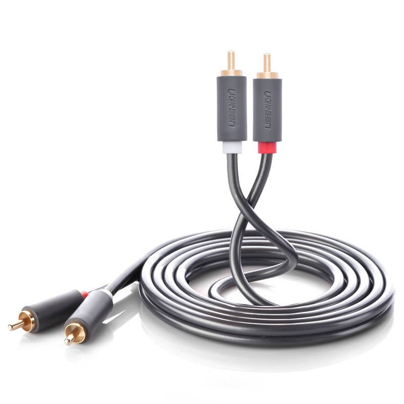 Кабель Ugreen AV104 2 x RCA Male to 2 x RCA Male (3 метра) чёрный (10519)
