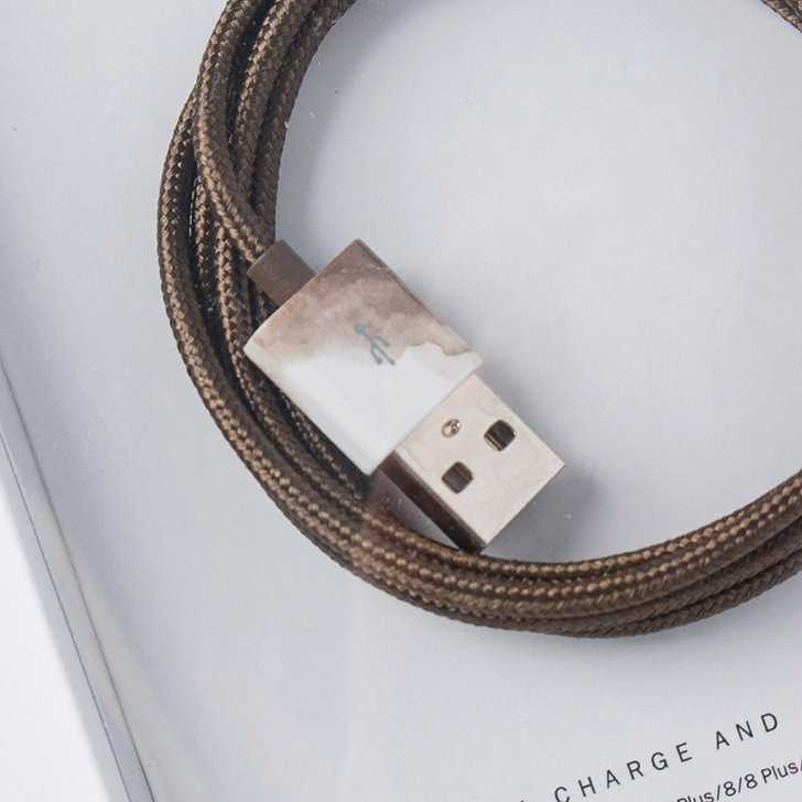 Кабель Le Cord Nylon Lightning MFI (1.2 метра) Aquarells Brown (Коричневый)
