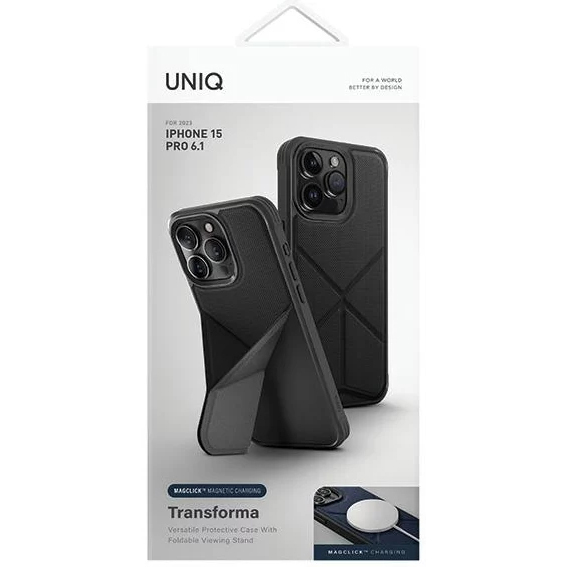 Чехол Uniq Transforma Magsafe для iPhone 15 Pro чёрный