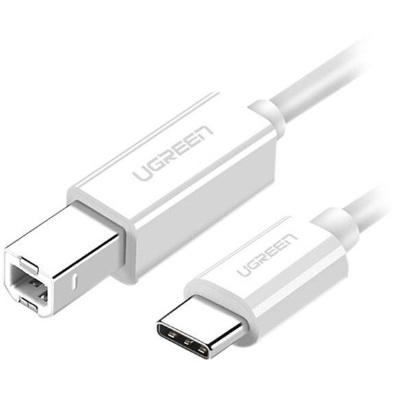 Кабель Ugreen US241 (40417) USB-C to USB Type-B Print Cable (1,5 метра) для подключения принтера белый