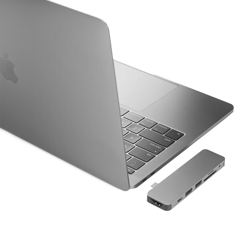 Хаб HyperDrive SOLO 7-in-1 USB-C Hub для MacBook серый космос (GN21D-GRAY)