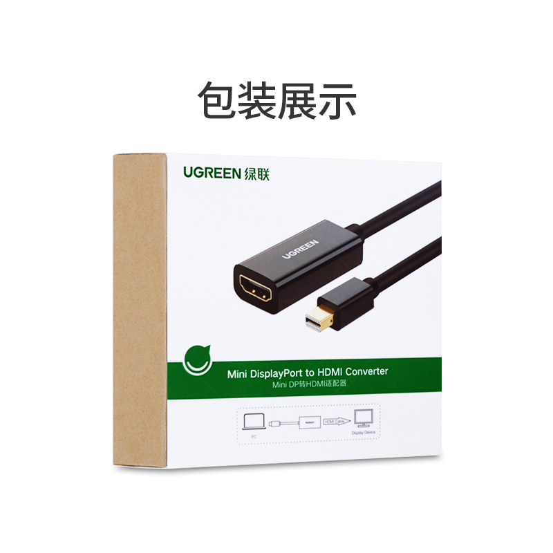 UGREEN MD112 (10461) Mini DP to HDMI Female Converter 1080P чёрный