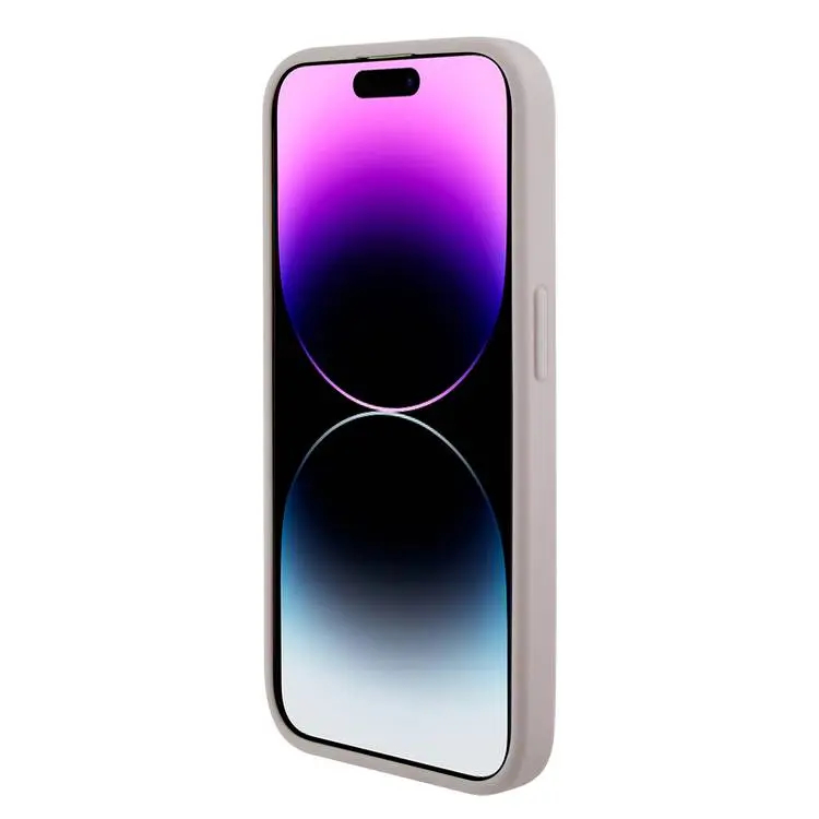 Чехол CG Mobile Guess Grip Stand PU 4G Triangle Diamond Metal Logo для iPhone 15 Pro Max розовый
