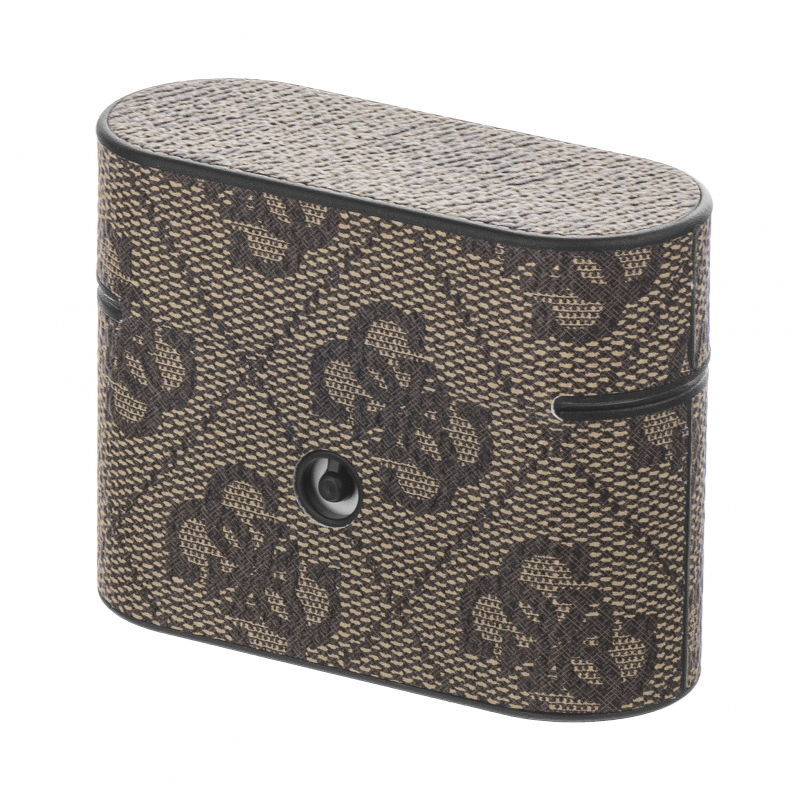 Чехол Guess 4G PU Leather Case Metal Logo для AirPods Pro коричневый