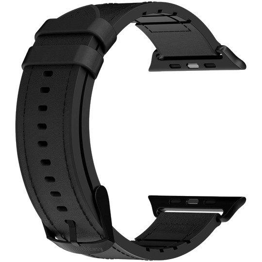 Ремешок SwitchEasy Hybrid для Apple Watch 42/44/45 мм чёрный силикон/натуральная кожа (GS-107-214-274-11)