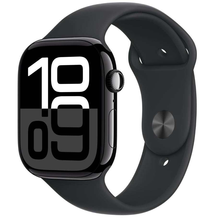 Умные часы Apple Watch Series 10 46 мм, GPS, алюминий чёрный, спортивный ремешок чёрный M/L