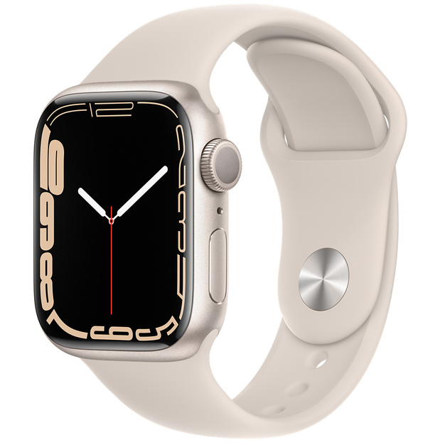 Умные часы Apple Watch Series 7 41 мм, алюминий «Сияющая звезда», спортивный ремешок «Сияющая звезда»
