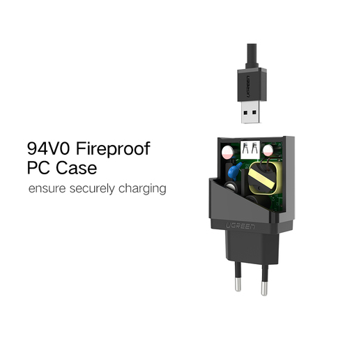 Сетевое зарядное устройство с кабелем Ugreen QC 18W Fast Charger USB-A (10186)
