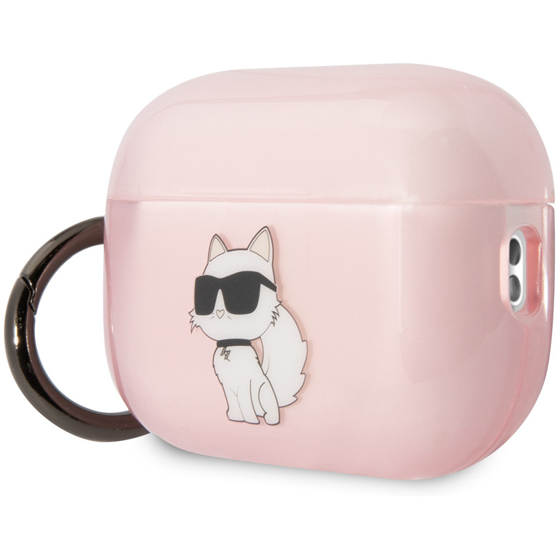 Чехол CG Mobile Karl Lagerfeld TPU with ring NFT Choupette для Airpods Pro 2 (2022) розовый (Translucent Pink)
