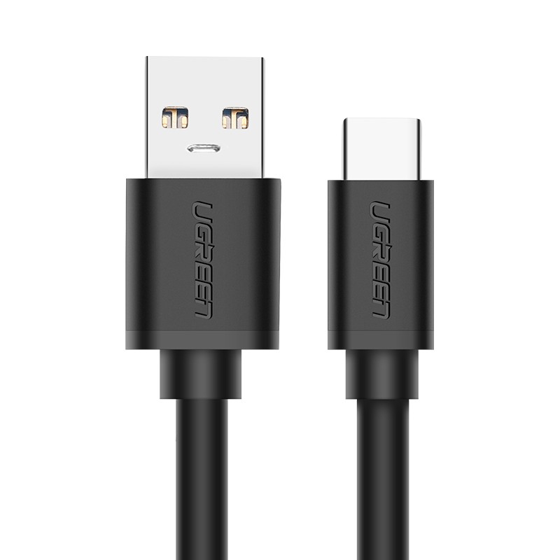 Кабель UGREEN US184 (20884) USB-A 3.0 Male to Type C Male Cable Nickel Plating (2 метра) чёрный